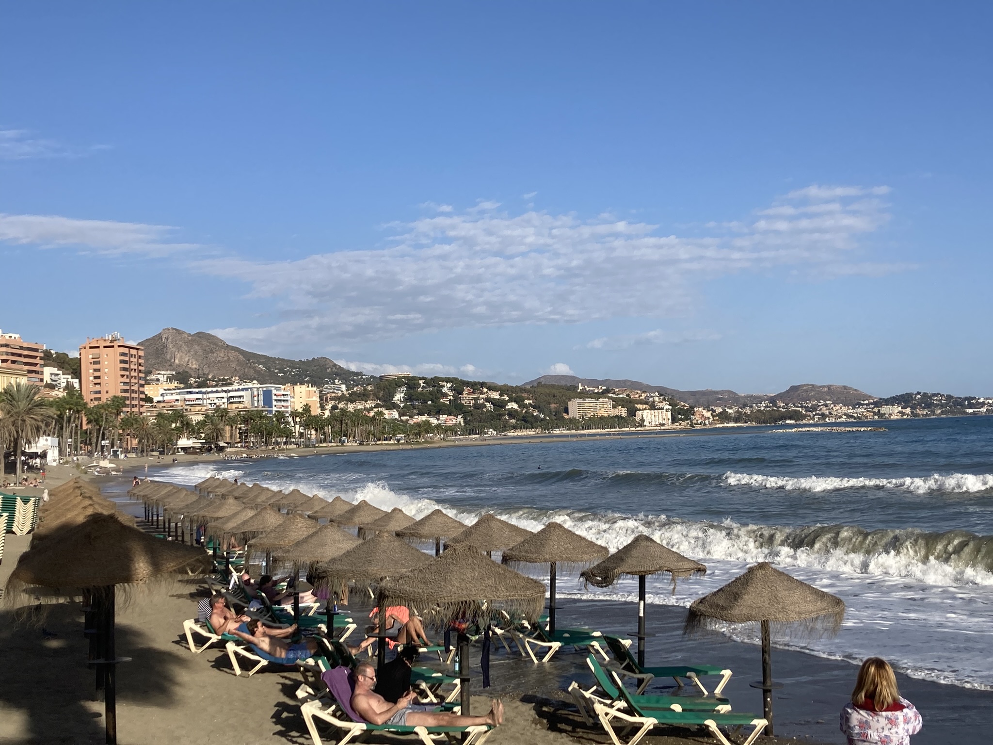 Uitzicht op het strand van Malaga